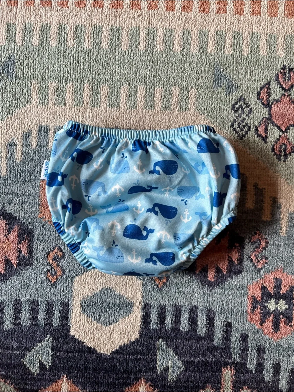 18mo iPlay Swim Diaper in Light Blue Whale Print